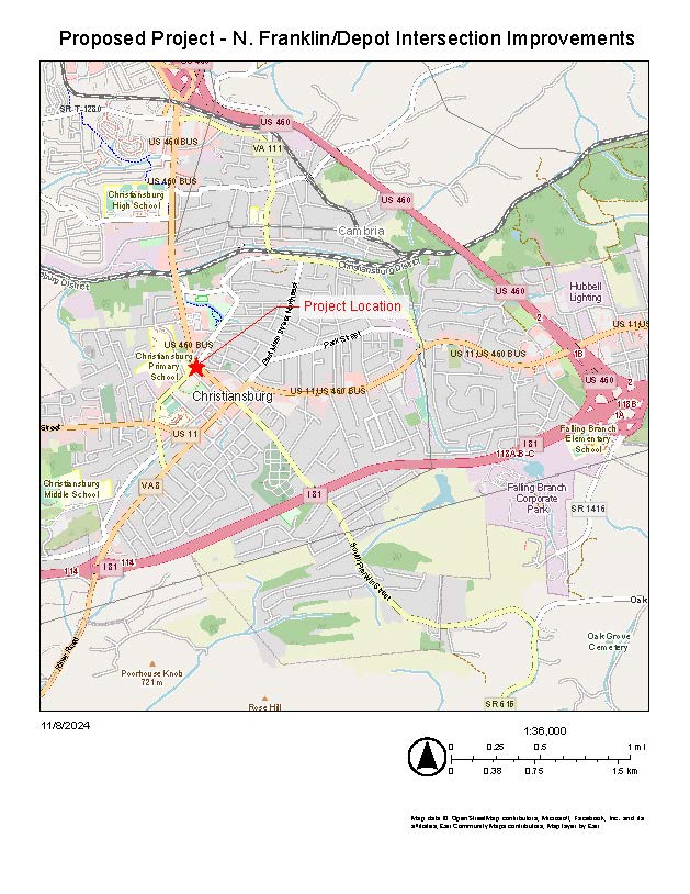 Intersection Improvements N. Franklin St.  Project Location Map_Final