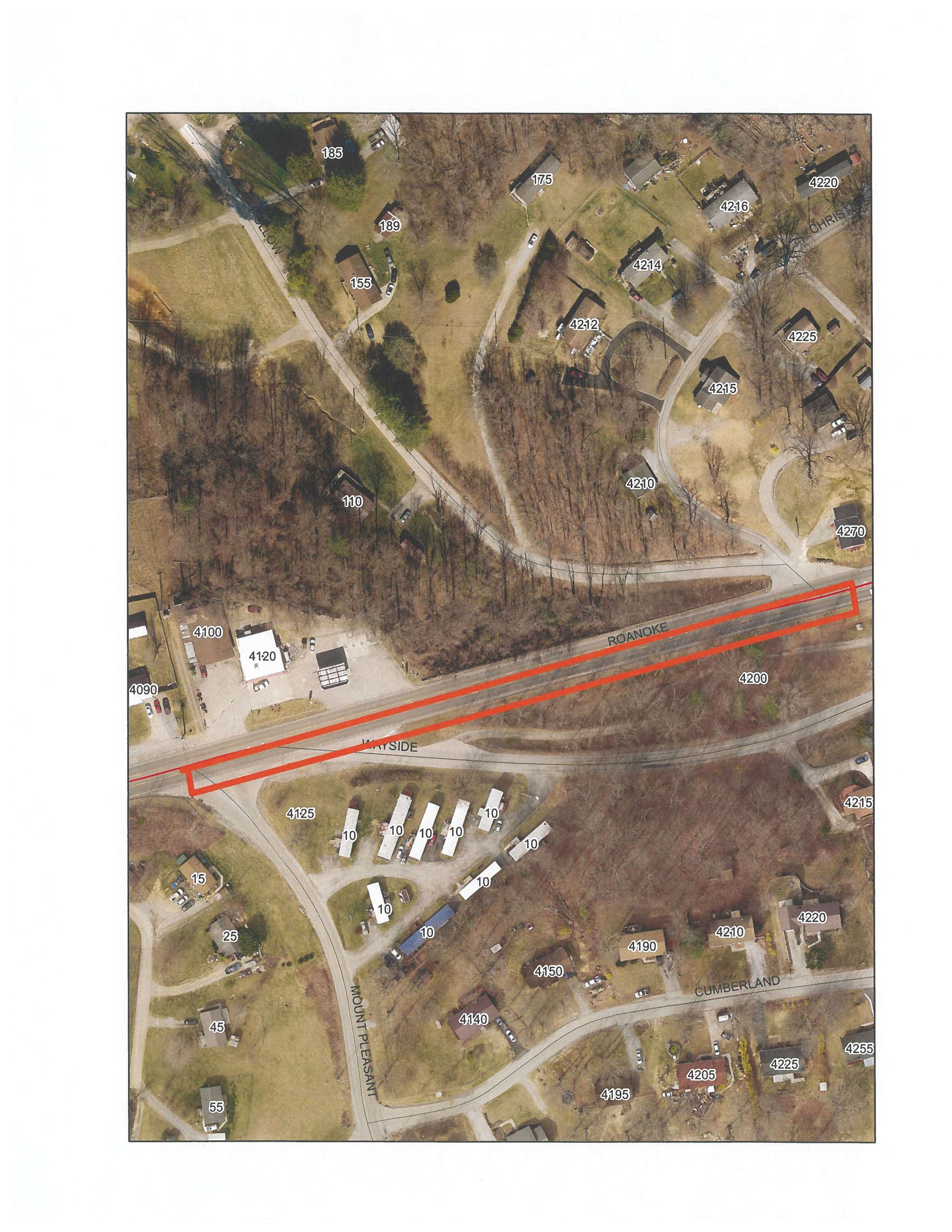 Map of work zone on Roanoke St. for Aug. 22